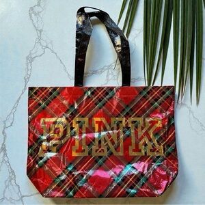 Victoria’s Secret PINK Holiday Plaid Tote Bag